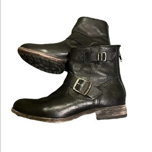 Frye Black Moto Engineer Boots, size 6.5